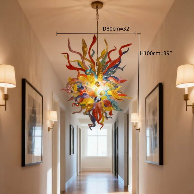 multicolor blown glass lighting