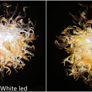 Luxury gold color blown glass chandelier lighting custom design