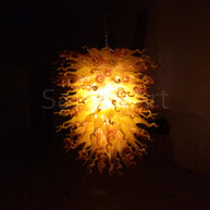 Yellow and orange blown glass light fixtures