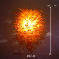 Yellow and orange blown glass light fixtures