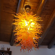 Yellow and orange blown glass light fixtures modern design