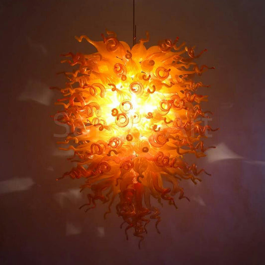 Yellow and orange blown glass light fixtures modern design