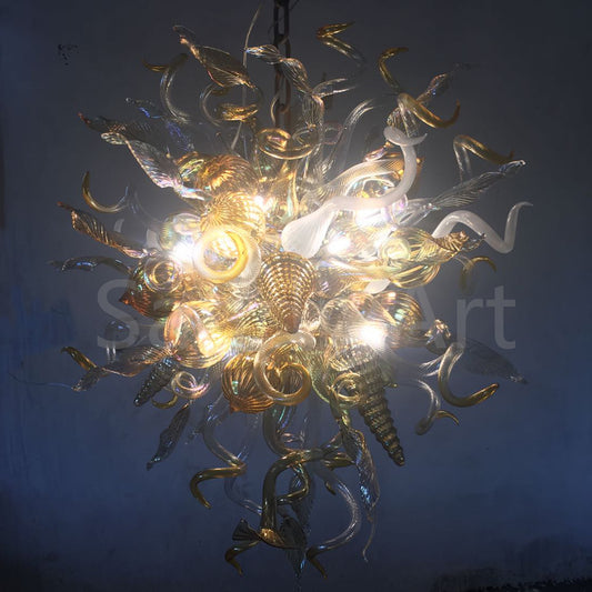 Unique design copper color blown glass pendant lamp dining room decoration