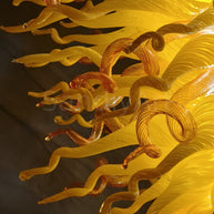 Yellow and orange blown glass light fixtures modern design