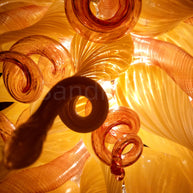 Yellow and orange blown glass light fixtures modern design