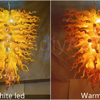 Yellow and orange blown glass light fixtures modern design