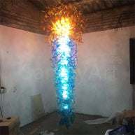 300cm tall big blown glass chandelier for hotel decoration