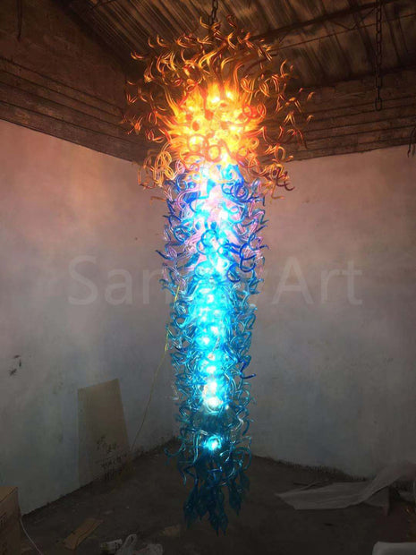 300cm tall big blown glass chandelier for hotel decoration