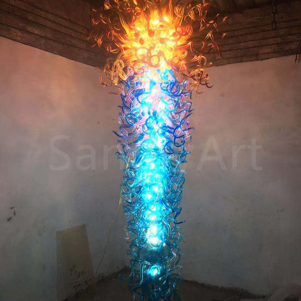 300cm tall big blown glass chandelier for hotel decoration