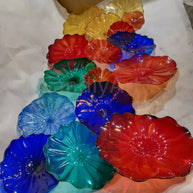 Modern design hand made blown glass flower wall art decoration DIY