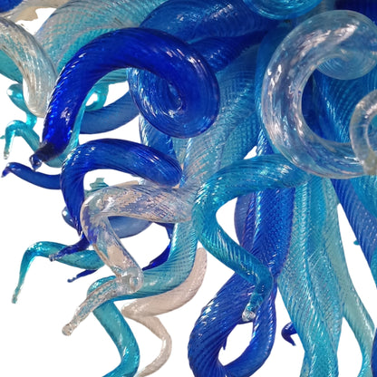 Hand made glass blue modern glass chandelier