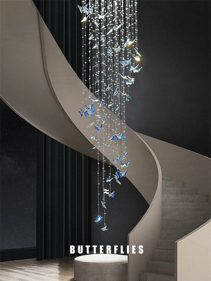 Crystal butterfly hanging lighting high luxury and modern design