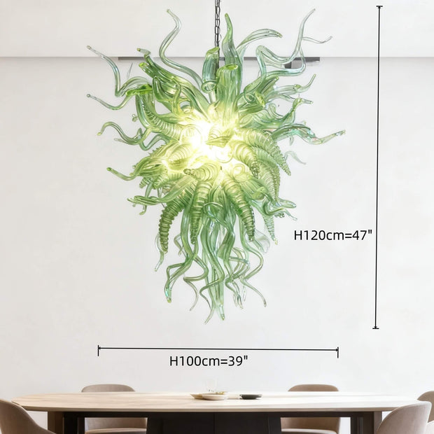 Custom design blown glass chandelier