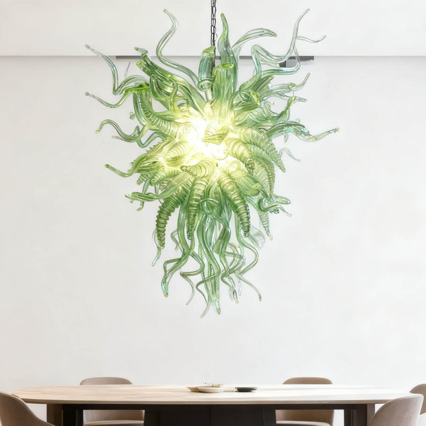 Custom design blown glass chandelier