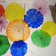 Chihuly style glass platters decoration for wall ceiling