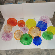 Chihuly style glass platters decoration for wall ceiling