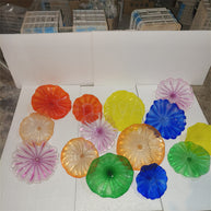 Chihuly style glass platters decoration for wall ceiling
