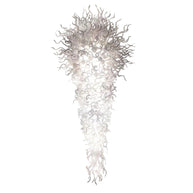 300cm height hand made big blown glass white chandelier villa hotel mall project lighting decoration