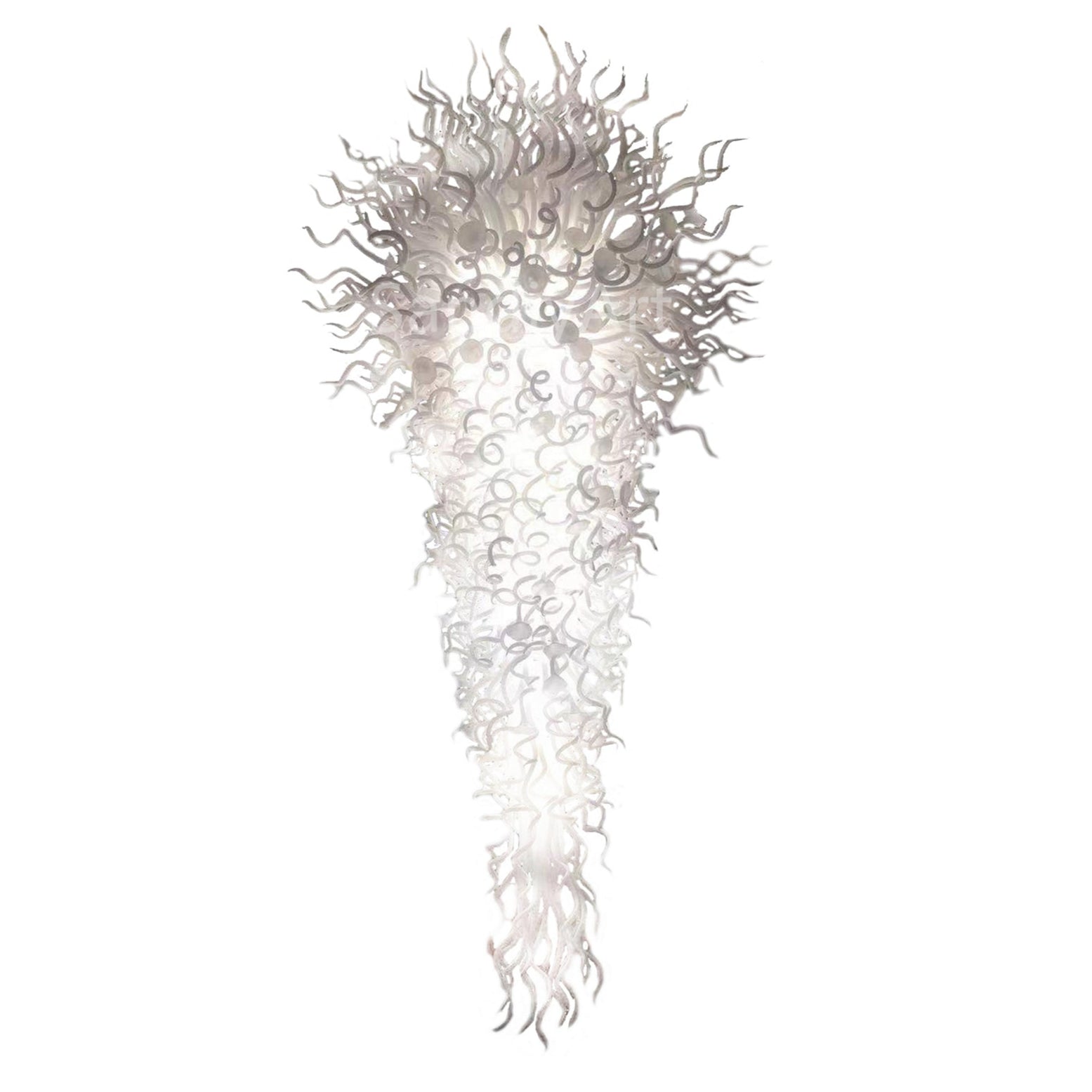 300cm height hand made big blown glass white chandelier villa hotel mall project lighting decoration
