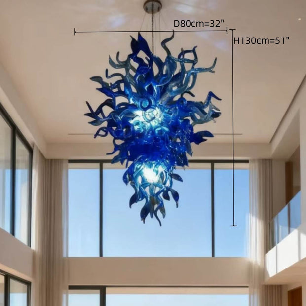 Hand made blue glass lighting