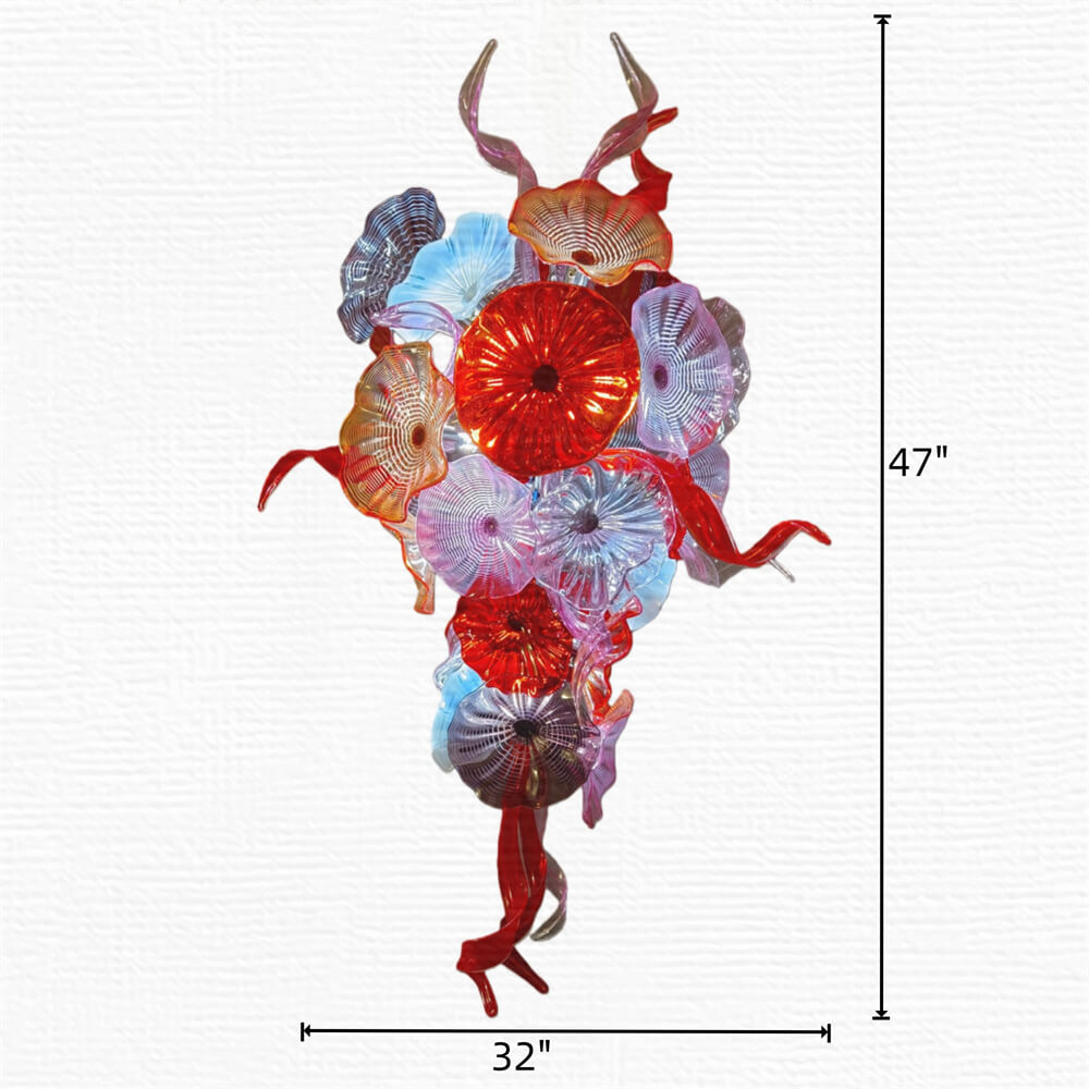 Wedding flower glass chandelier decoraiton custom design art