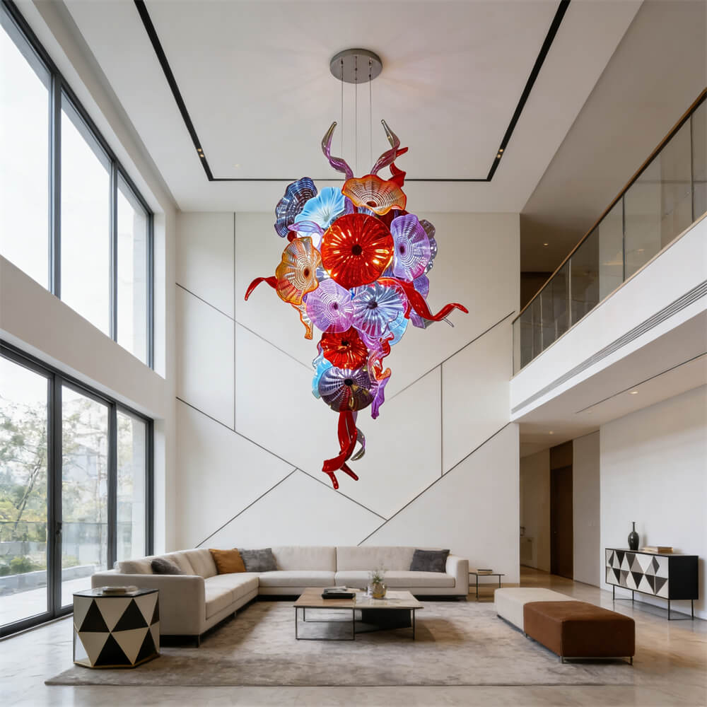 Wedding flower glass chandelier decoraiton custom design art