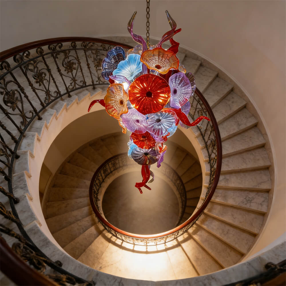 Wedding flower glass chandelier decoraiton custom design art