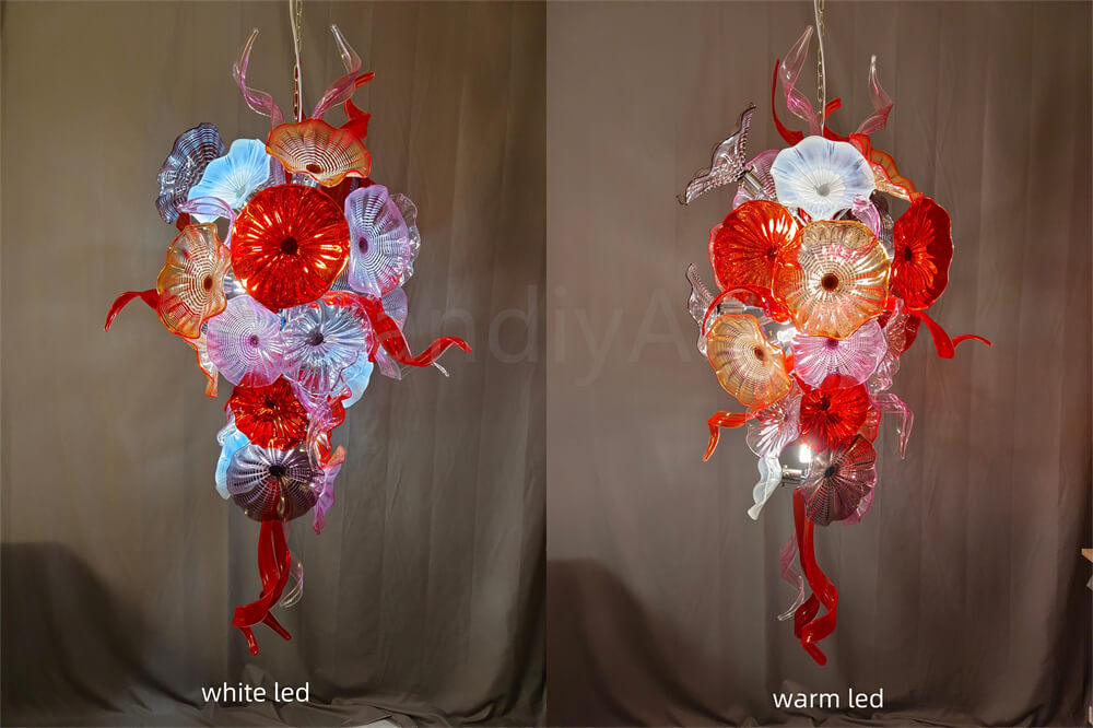 Wedding flower glass chandelier decoraiton custom design art