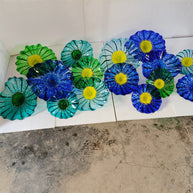 Chihuly style wall decoration blown glass platters hand made