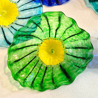 Chihuly style wall decoration blown glass platters hand made