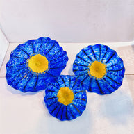 Chihuly style wall decoration blown glass platters hand made