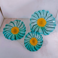 Chihuly style wall decoration blown glass platters hand made