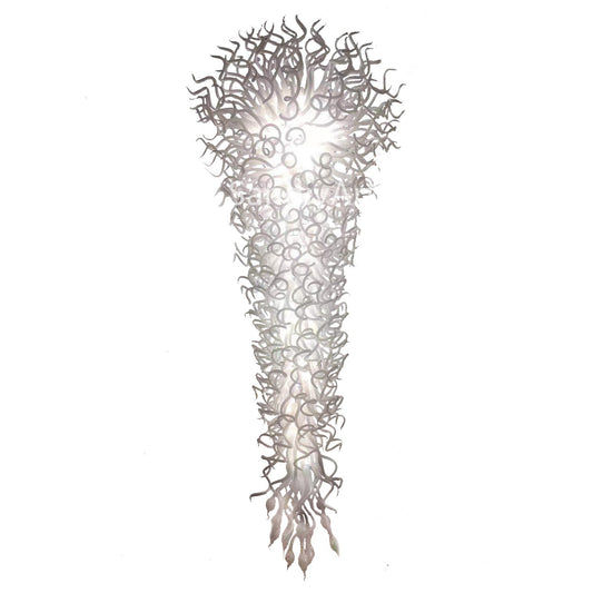 300cm tall big white chihuly type glass chandelier for mall lighting decoration