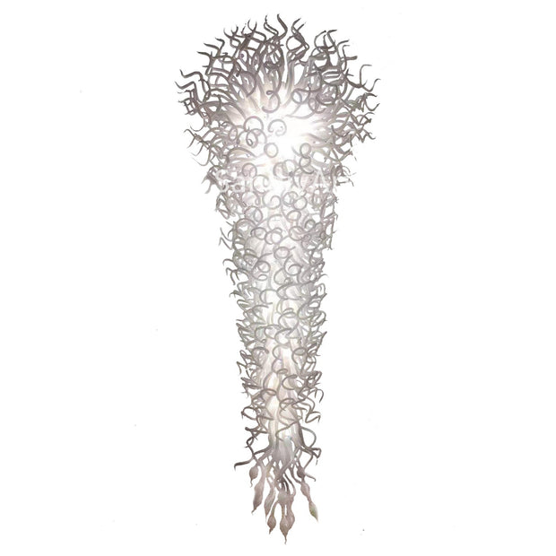300cm tall big white chihuly type glass chandelier for mall lighting decoration