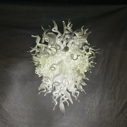 Fashion clear mixed white blown modern style glass chandelier