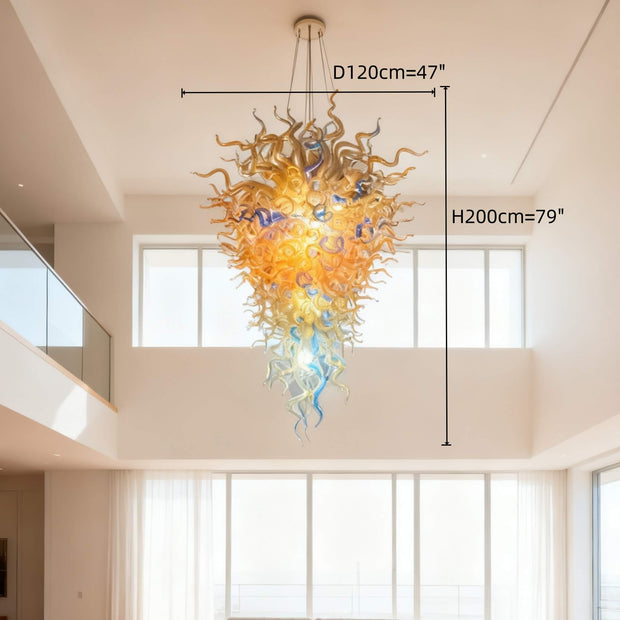 Hand made glass big chandelier