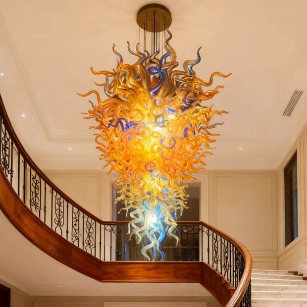 Hand made glass big chandelier