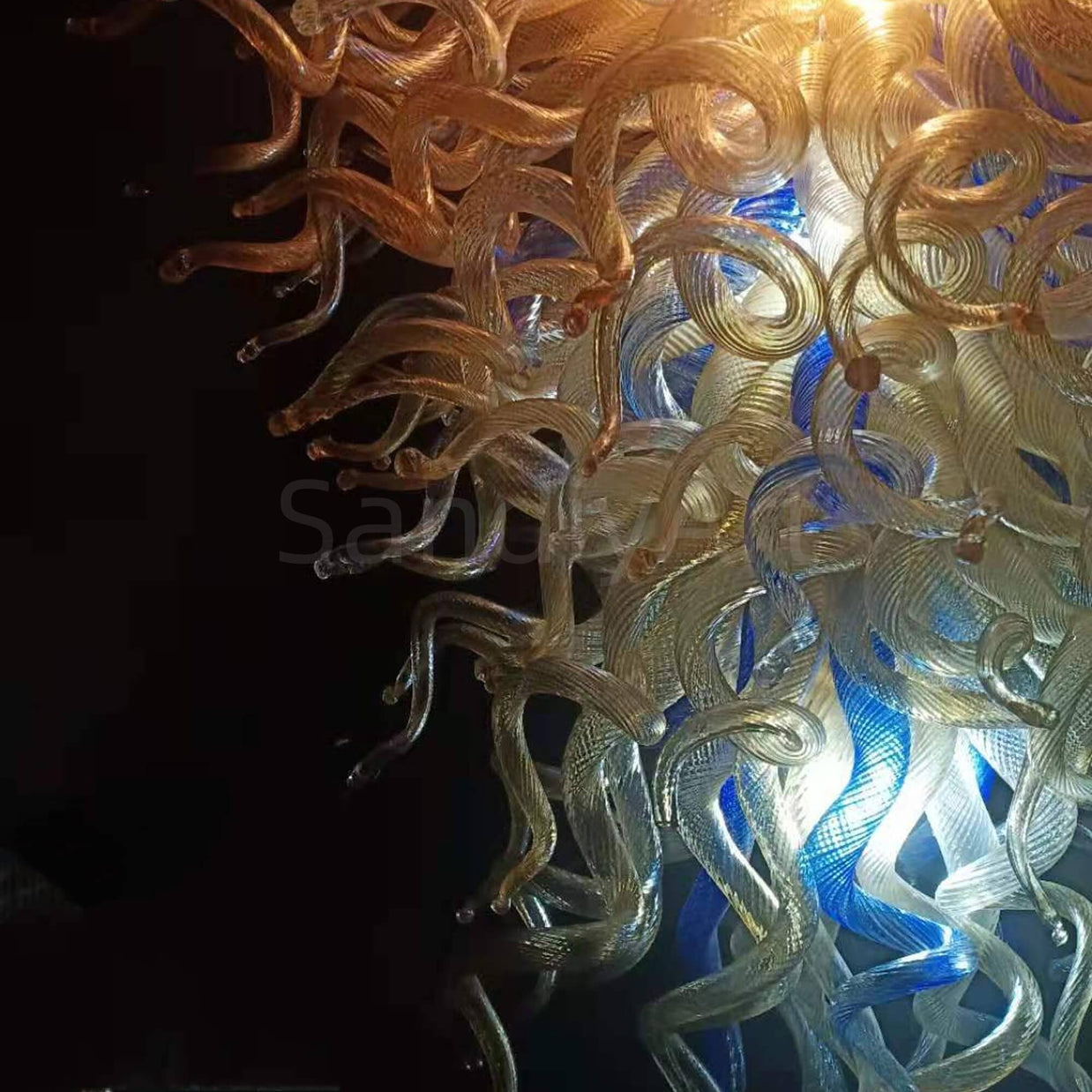 Hand made glass big chandelier
