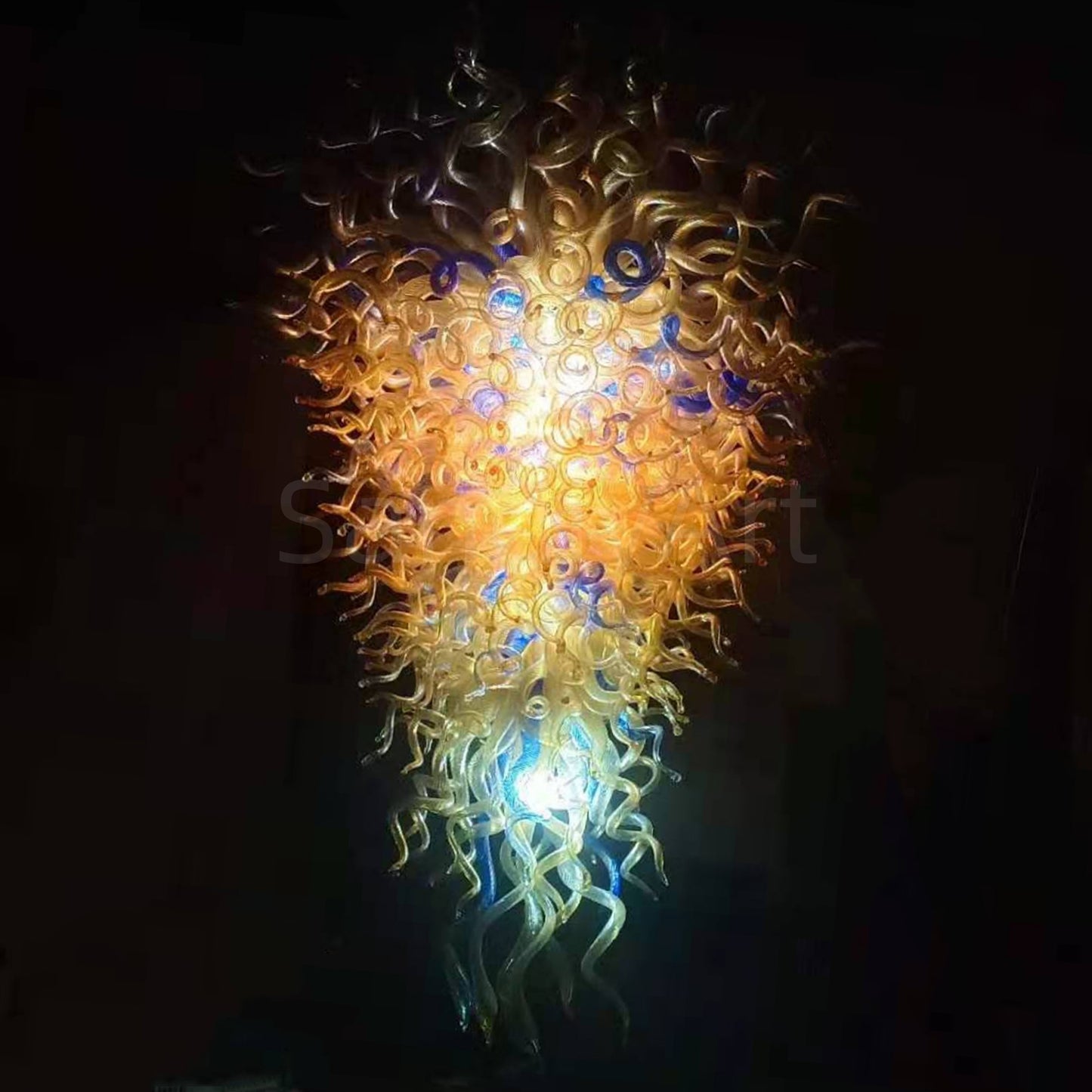 Hotel lobby decoration hand made glass chandelier project modern design
