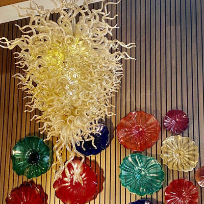 Hotel lobby decoration hand made glass chandelier project modern design