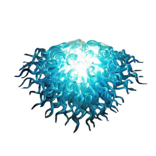Top grade quality hand made blown glass blue chandelier for dining room