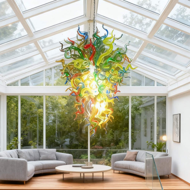 Colorful blowing custom glass chandelier