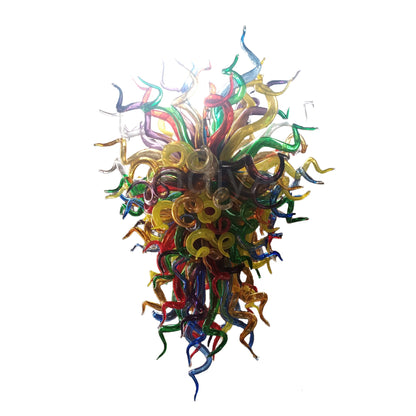 Colorful blowing custom glass chandelier hotel decoration