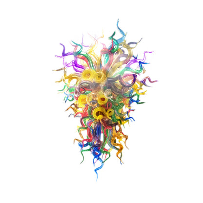 Colorful blowing custom glass chandelier hotel decoration