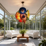 Hand made glass flower chandelier