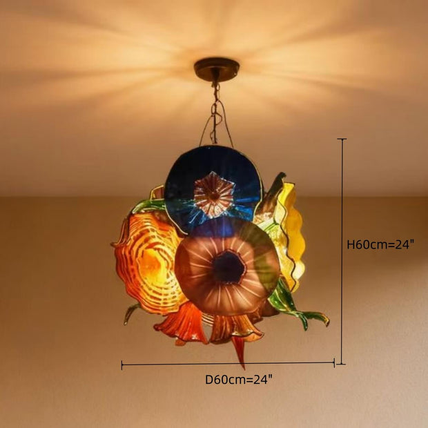 Hand made glass flower chandelier