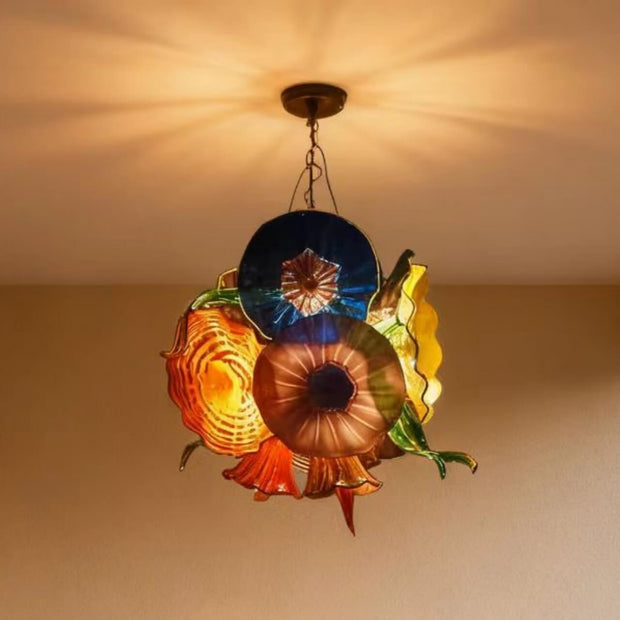 Hand made glass flower chandelier
