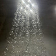 Hang wire glass bubbls lighting staircase decoration 180cm tall 60cm diameter
