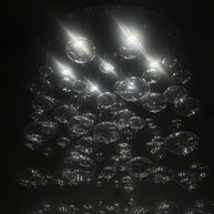 Hang wire glass bubbls lighting staircase decoration 180cm tall 60cm diameter