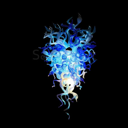 Ocean blue hand made murano glass chandelier modern design for stairway decoration